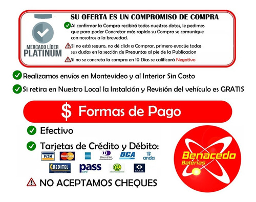 Imagen 4 de 5 de Batería Benacedo 90 Amp