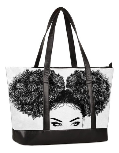 Bolsa Mano Para Laptop Cabello Rizado Mujer Afroamericana