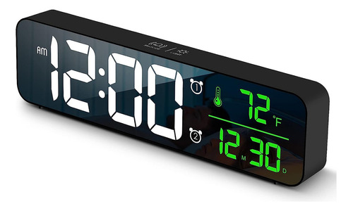 Reloj electrónico LED digital con fecha y temperatura USB