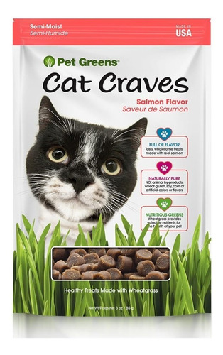  Golosinas Para Gato Cat Craves Salmon 3oz/85g Pet Greens