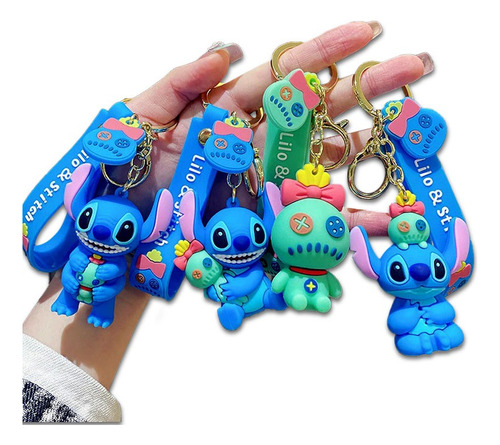 Llaveros Lilo Y Stitch  Disney Souvenir - Set De 4 Unidades