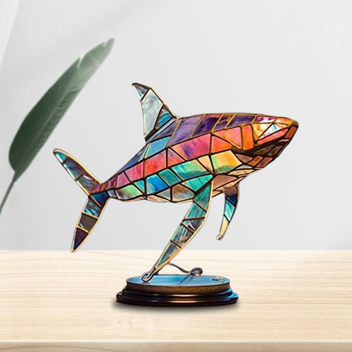 Estatuas Y Esculturas De Metal Con Base Para Mesa Tiburón