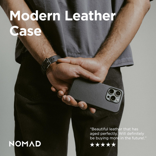 Capa Em Pele Para iPhone 16 Pro Nomad Modern Black