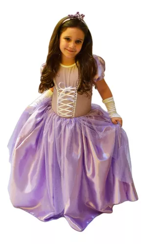 Vestido Infantil Princesa Sofia Com Luva E Saiote De Armação - Loja Moda  Sunset - o melhor da Moda Feminina.