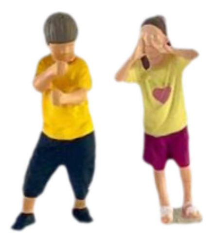 Figuras De Diorama A Escala 1:64, Conjunto Para 2 Niños