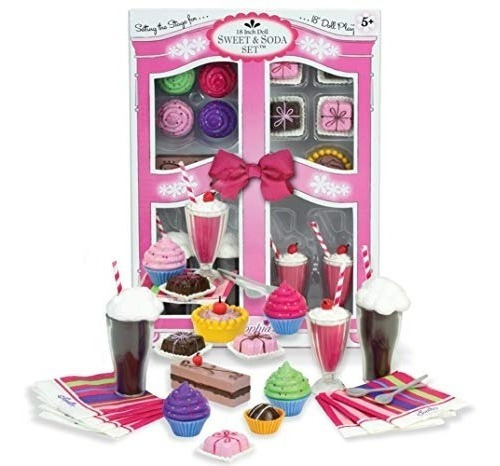 Sophia 18 Muñeca Dulces Y Sodas Conjunto Con 27piece