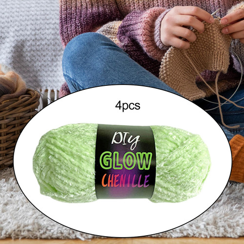 4x Hilo Que Brilla En La Oscuridad Hilo De Crochet Hilo