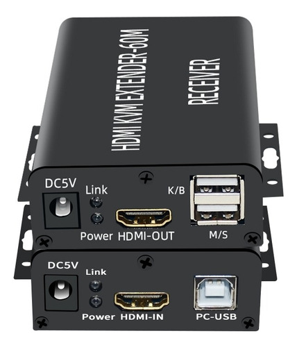 Extensor Kvm Compatible Con Hdmi De 60 M Sobre Cable Etherne