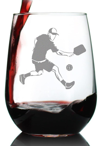 Copa De Vino Sin Tallo Pickleball Player Man - Regalos Y Dec