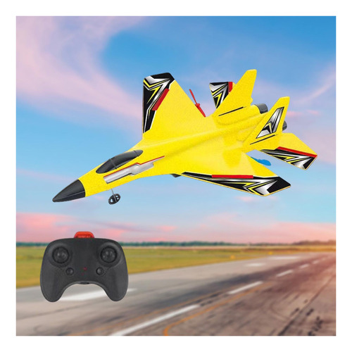 Aeronave A Jato De Controle De Rádio Fx622 2 Amarelo