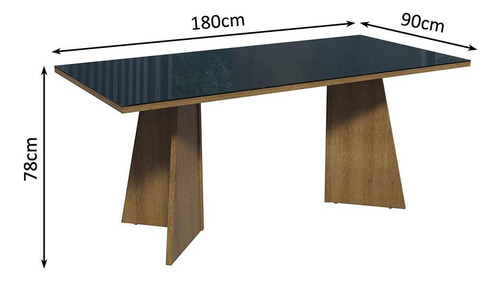 Mesa De Comedor Rectangular 5388 Color Marrón/negro 1