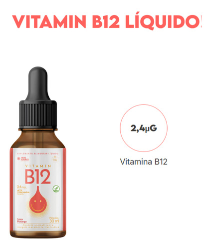 Vitamina B12 Líquido Alta Absorção True Source