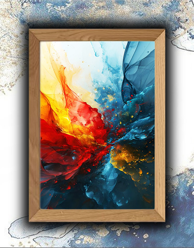 Cuadro Decorativo Arte Abstracto - Abs0008 Multicolor