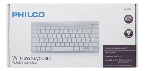 Teclado Inalámbrico Philco Compatible Con Mac Os iPad iPhone