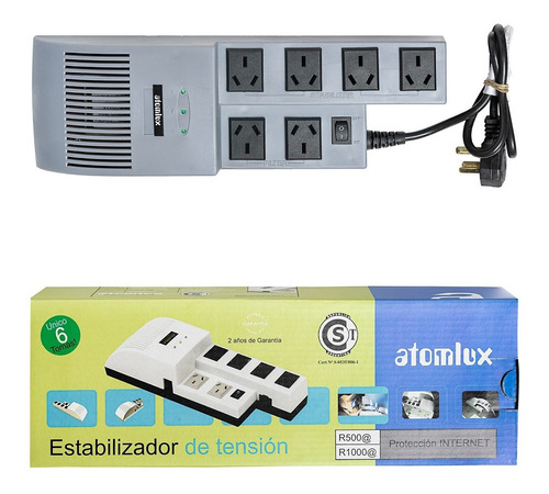 Imagen 7 de 8 de Estabilizador de tensión Atomlux R R500@ 500VA entrada y salida de 220V blanco