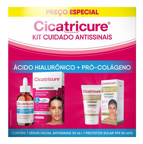 Kit Cicatricure Fps50 Matte 40g + Serum Antissinais 30ml Momento De Aplicação Dia/noite