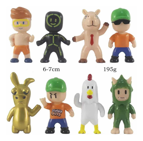 Set 8 Figuras Pvc Stumble Guys Nuevos Skins V3 6-7 Cm 2023