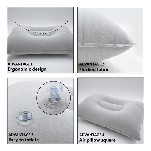 Paquete De Almohadas Inflables Ligeras Para Playa Y Viajes