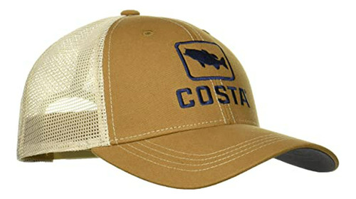 Costa Del Mar Xl Fit Bass Trucker Hat, Working Brown.