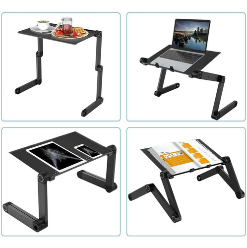 Mesa Plegable Soporte Regulable Notebook Laptop Cooler Usb Color Negro