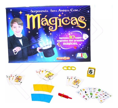Baralho 4 Valetes Mágicos - 10 Mágicas - Cartonado