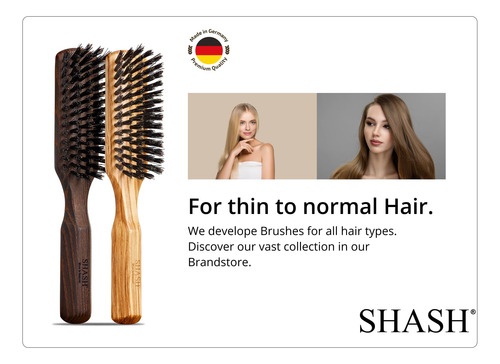 Cepillo De Pelo Shash 100% Cerdas De Jabalí Hecho A Mano En