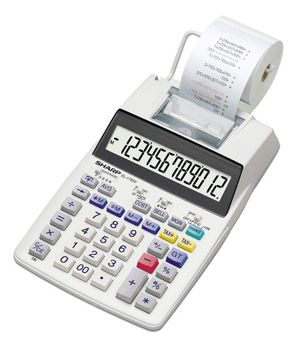 Calculadora De Impressão Sharp Sh-el1750v Com Tela De 12 Díg