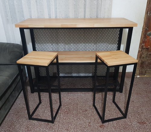 Imagen 4 de 9 de Barra, Pasa Plato Cocina En Hierro Y Madera Jd Arte Y Diseño
