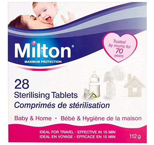 2 X 28 Tabletas Milton Esterilizadoras Biberones, Cucharas,