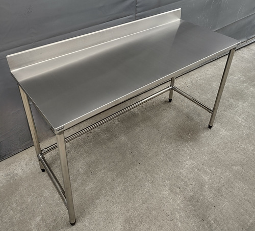 Mesa Bancada 130x40 Aço Inox Industrial Com Espelho Sem Base