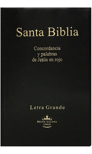 Biblia Letra Grande Palabras Jesus Rojo Vinil Negro Rvr60