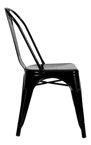 Imagen 2 de 3 de Silla Tolix Metálica Negra Hogar Restaurante