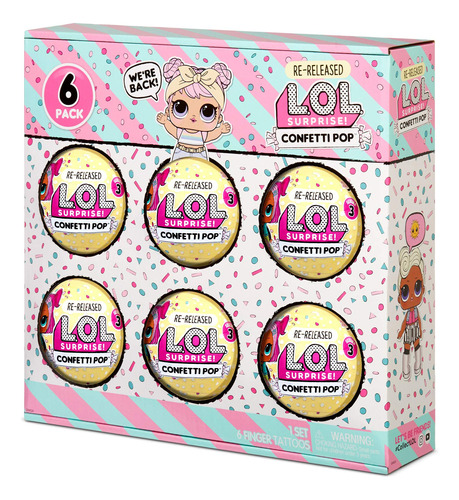 L.o.l. Surprise! Paquete De 6 Unidades De Confetti Pop Dawn.