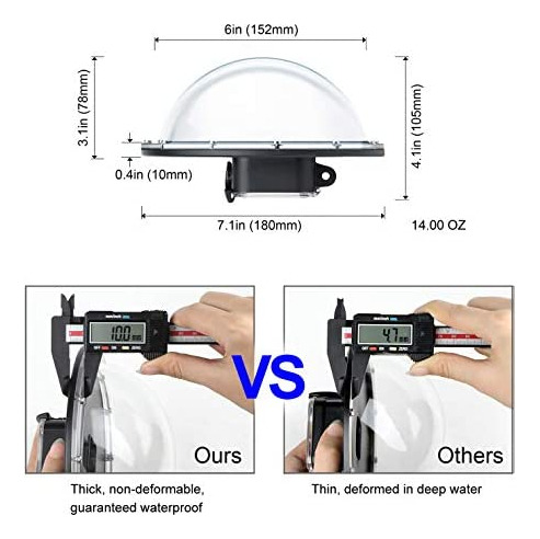 Soonsun Dome Port Lens Para Gopro Hero 5 6 7 Black Silver Wh