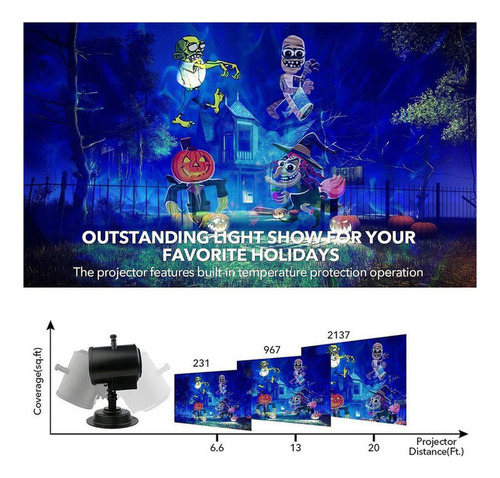Luces De Proyector De Navidad Para Halloween, Control Remoto