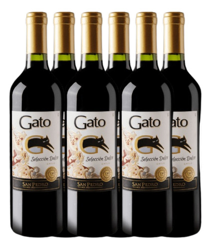 Pack 6x Vino Selección Gato Dulce Tinto 750ml