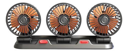 Ventilador Electrico 3 Cabezal Automovil Portatil Aire 360°