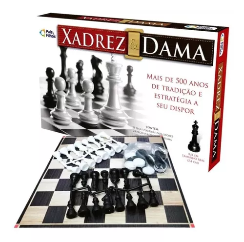 Jogo Xadrez e Dama Pais e Filhos - Jogo Xadrez e Dama Pais e