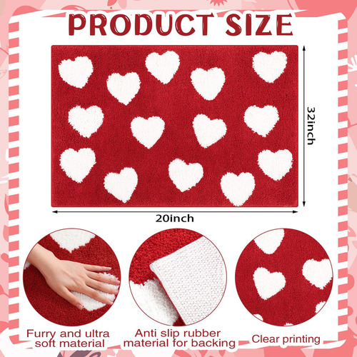 Tapete De Baño Antideslizante En Forma De Corazón