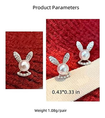 Dainty Rabbit Cubic Zirconia Stud Pendientes Para Mujeres Ni