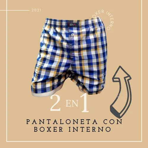 Pantaloneta Con Boxer Interno Para Boxer Pack X 6 Uds