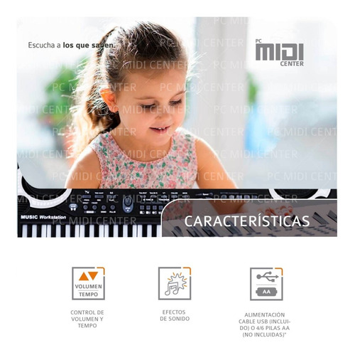 Imagen 6 de 10 de Organo Piano Teclado Musical Infantil Microfono Mq6106 Full