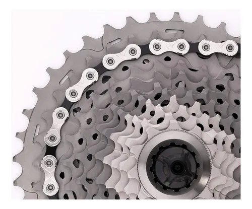 Cadena Kmc X10 Silver Black 10v Compatible Shimano Sram Color Plateado