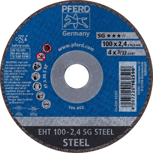 Disco Abrasivo De Corte Fino Pferd Sg 4 X 2,4 Mm Steel