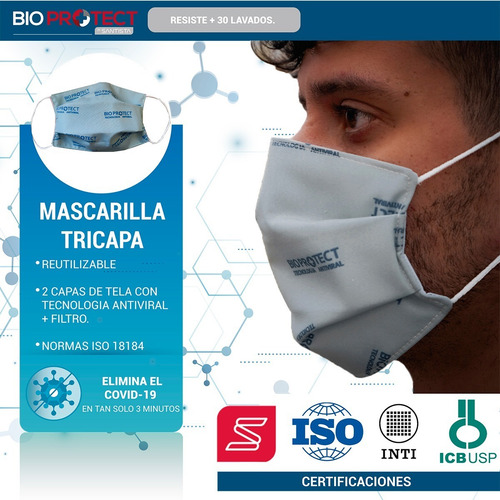 Imagen 4 de 5 de Bioprotect Barbijo / Tapaboca Original X 1
