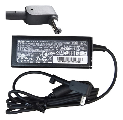 Fonte Carregador P/ Notebook Acer Aspire 19v 2.37a 5.5*1.7mm Cor Preto
