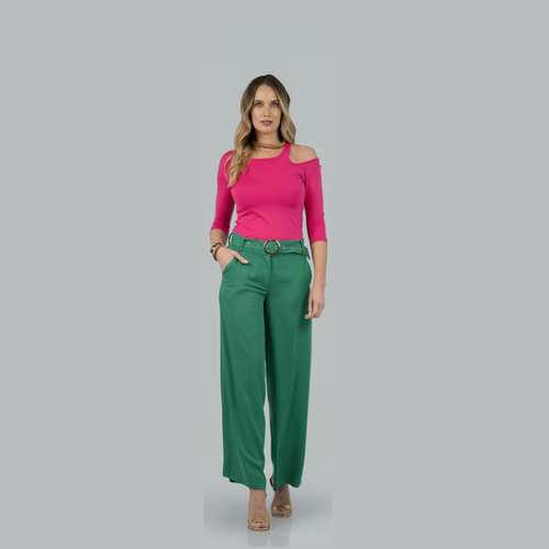 Polera Mujer Detalle Hombro Give Fucsia