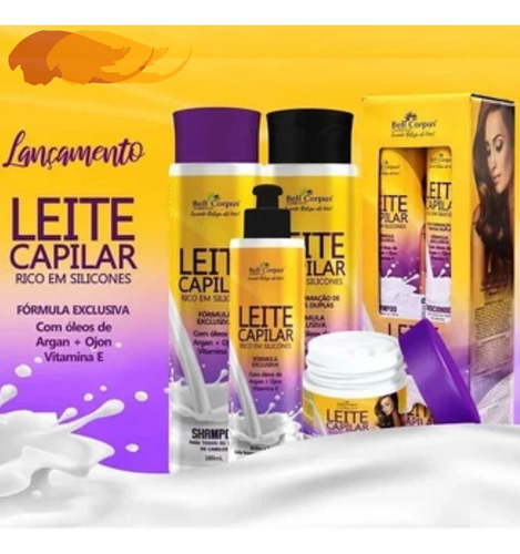 Kit Capilar Bababell Leite Siliconizado Com 04 Itens