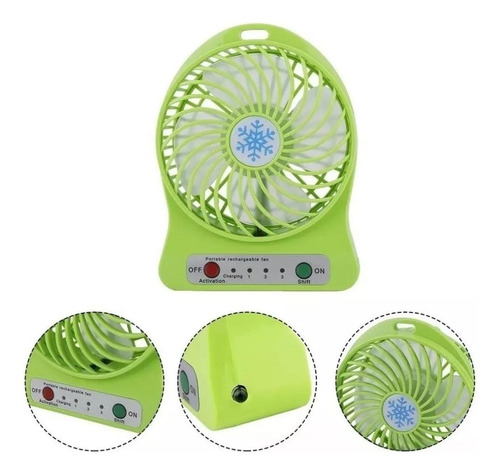 Mini Ventilador Para Escritorio Portátil Recargable Usb