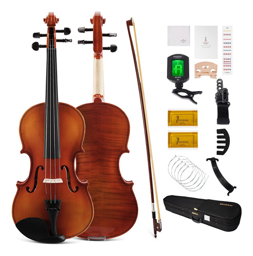 Phoenix Violín 4/4 Full Size Kit, Violín Fiddle Set P...
